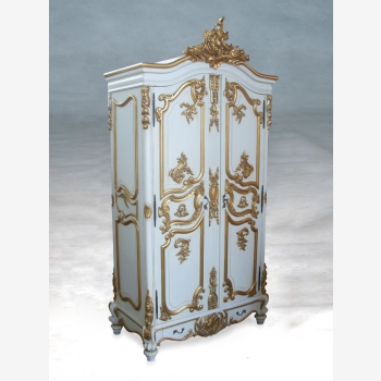 indonesia furniture Armoire French 2 Doors - White Gold