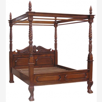 indonesia furniture Chippendale Canopy Bed King Size